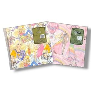 Lot 2 Vintage Barbie Birthday Gift Wrap Ambassador Hallmark 1970s 1980s Sealed